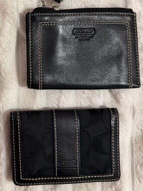 Vintage Coach Black Card Wallet and Coin Pouch Set